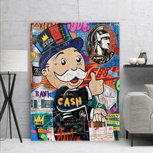 Nghệ thuật tường in Áp phích Trừu Tượng nghệ thuật khỉ tường hình ảnh phim hoạt hình vải sơn hiện đại <span class=keywords><strong>GORILLA</strong></span> graffiti Top in kỹ thuật số 2pcs - Product Image 1