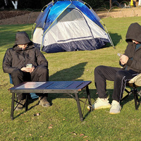 Table tactique IGT en aluminium et en bois pliante multifonctionnelle d'extérieur en métal pour barbecue de camping