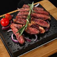 Chaud naturel poli roches volcaniques pierre de lave Steak pierre BBQ plaque Art déco Design extérieur ustensiles de cuisine servant de la nourriture vraie touche