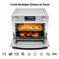 Four à convection numérique multifonctionnel 1700W 30L en acier inoxydable, combinaison friteuse à air et four grille-pain pour cuisine domestique
