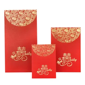 Sobre rojo personalizado de Feliz Navidad, bolsa roja de boda, bolsa de la suerte, paquete rojo de Año Nuevo Chino
