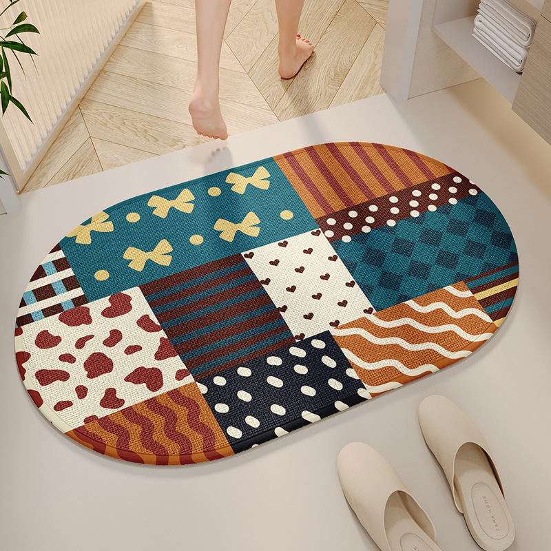 Semelle en caoutchouc lin - motif à carreaux amusant