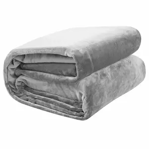 Супер мягкое уютное Флисовое одеяло, светло-серое, одеяло, дешевое с завода