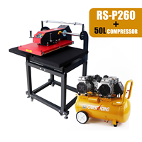 Machine de presse à chaud pneumatique semi-automatique double station Image Art RS-P260 neuve 40x60cm avec compresseur d'air 50L pour T-shirts et vêtements DTF