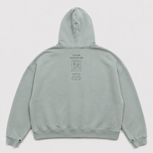 Sweat à capuche graphique Mud Wash avec détails de collage, en coton molletonné épais, coupe ample, effet délavé, streetwear personnalisé pour homme - Product Image 2