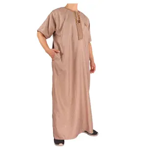 Jubah muslim pria 2023 diskon besar Arab Saudi Pakistan lengan panjang leher bulat jubah pria Islami