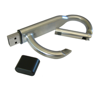 Carabiner bentuk logam Usb drive 2.0 Usb Flashdisk dengan Logo perusahaan 2GB 4GB 88GB 16GB 32GB 64GB 128GB