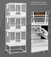 Cages à oiseaux en métal robustes à 3 niveaux, empilables, avec séparateurs amovibles, grand espace, pour l'élevage, emballées en boîte simple.