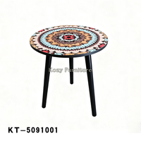 Fabricant de meubles de salon modernes pour maison Table d'appoint avec cadre en métal et dessus en bois Table de café et de thé