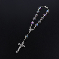 Chapelet de perles de cristal multicolore de haute qualité avec chapelets chrétiens Maria collier en métal Bracelet de perles de verre 10MM
