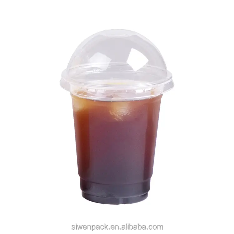 蓋付き使い捨てプラスチックカップ透明エコカスタムロゴプリントクリアPpペットカスタマイズバブルティーカップ