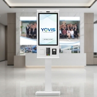 Kiosque de point de vente en libre-service pour restaurant, écran tactile HD 21,5 pouces, lecteur NFC, scanner de code QR, impression automatique de reçus, aluminium, multi-usages