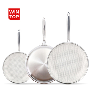 Ustensiles de cuisine en métal à trois couches en acier inoxydable et poêle à frire antiadhésive avec revêtement céramique, design nid d'abeille, best-seller - Product Image 5