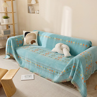 Selimut tenun jacquard cover sofa polos