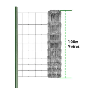 Galvanized Iron Wire Fences 5ft 6ft 7ft 8ft Fixed Knot Deer Cattle Fence For Farm Field Gate Security Low Maintenance