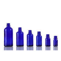 Bouteille en verre pour huile essentielle bleue de 5 ml, 10 ml, 15 ml, 20 ml, 30 ml, 50 ml, 100 ml pour cosmétiques