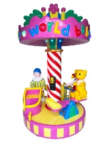 Manège miniature pour enfants à 3 places, machine de divertissement à monnayeur multi-paiements pour centre de divertissement familial