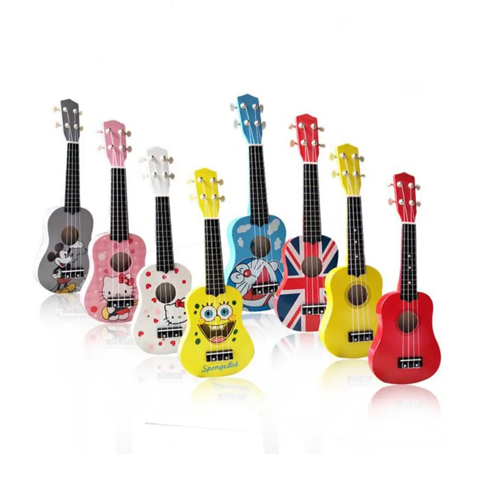 Wholesale High Quality Wooden colorful musical kids guitar instruments toys AT12039