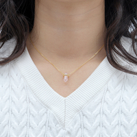 Collier pendentif Mlluki en quartz rose avec zircon incrusté, gemmes originales hexagonales, prisme, forme de balle, pour la guérison, idéal pour les fêtes et l'art