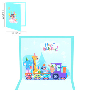 Impression personnalisée de haute qualité découpée au laser 3D Pop-up Animal cartes de voeux cadeau d'invitation d'<span class=keywords><strong>anniversaire</strong></span> promotionnel <span class=keywords><strong>pour</strong></span> papier de noël - Product Image 6