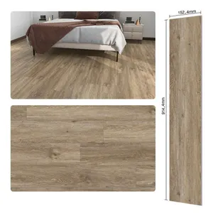 Einfache Installation Holzbraun Selbst klebender Luxus-Vinylfliesen-Kunststoff-LVT-Bodenbelag