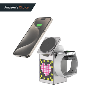 Loa Bluetooth 5.3 đa chức năng cao cấp, đồng hồ báo thức, hoạt ảnh pixel, sạc không dây từ tính 6 trong 1 cho điện thoại, đồng hồ thông minh, tai nghe - Product Image 1