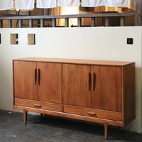 Armoire de rangement en bois massif, portes doubles, étagères, design antique du milieu du siècle, meubles de bar à domicile, salon, garantie 10 ans
