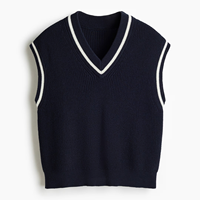 Gilet pull en tricot personnalisé pour homme, nouveau design tendance avec logo sur mesure, col en V, idéal pour uniforme scolaire