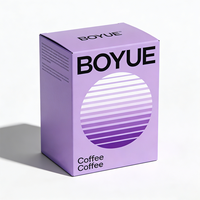 Emballages en matériaux recyclés personnalisés Boîtes à café en papier pliables avec laminage mat et UV spot pour les grains de café