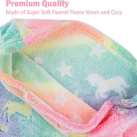 Couverture en forme de queue de sirène pour enfants, qui brille dans le noir, cadeaux licorne sirène pour filles, couverture en flanelle polaire, design écailles de poisson arc-en-ciel
