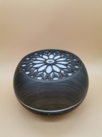 Diffuseur d'arômes à ultrasons à brume froide effet bois avec humidification, minuterie contrôlée par application, faible bruit pour hôtels et usage domestique