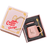 Cadeau d'anniversaire cadeau de fête des mères tasse en céramique avec couvercle cuillère peut imprimer LOGO bureau promotionnel