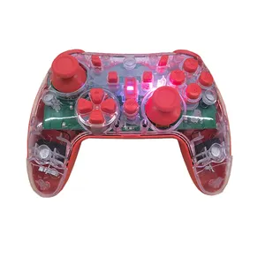 Controlador de juego inalámbrico RGB Switch Double Shock Android TV Box Gamepad Transparencia NS Switch Game Joystick