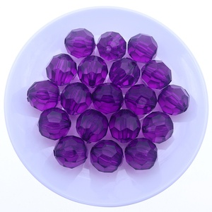 Rentay AFB003 16mm <strong>Black</strong> <strong>Round</strong> 32 Faceted Acrylic <strong>Beads</strong> for Kids Necklace Making - Product Image 4