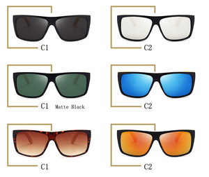 Jaspeer retro <span class=keywords><strong>azul</strong></span> cuadrado espejo gafas de sol de bambú, gafas de lentes gafas de sol - Product Image 6