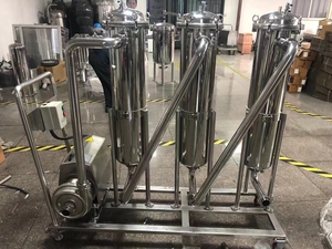 Sanitary Stainless Steel <b>Wine</b> Beer Beverage Single Stage and Two Stage Microporous Filter System with Centrifugal <b>Pump</b> and Cart - Product Image 6