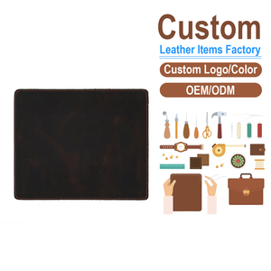 Genuine Crazy Horse Leather Mouse Pad, <b>Small</b> Non-Slip Office Desk <b>Mat</b>, OEM/ODM Custom Factory, Luxury Business Accessory - Product Image 2