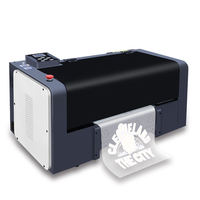 DTF otomatis portabel Mini langsung Film A3 + lebar 35cm Printer XP600 L1800 baru 1 tahun ukuran kecil Tekstil Mesin Pengering bubuk