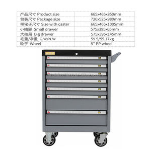 Cajón de 7 capas de alta calidad, carro de herramientas de metal, caja de herramientas, gabinete con asas y ruedas - Product Image 5