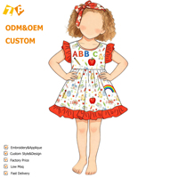 Vêtements pour bébés filles en gros, robe d'école à volants, robe de boutique pour filles, vêtements d'été pour enfants, vêtements de boutique pour enfants