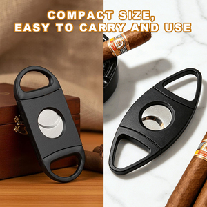 Accessoires pour cigares parfaits, coupe-cigares portable à double lame en acier inoxydable, noir, pour hommes - Product Image 5