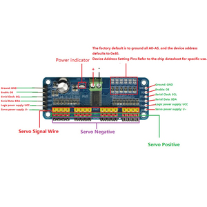 Cho PCA9685 16 kênh 12 bit PWM servo Bảng điều khiển giao diện IIC PCA9685 mô-đun điều khiển tương thích với Raspberry Pi - Product Image 5