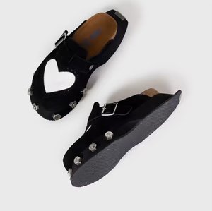 Chaussures sabot à semelle épaisse de 4cm en <span class=keywords><strong>mohair</strong></span> pour femmes avec logo personnalisé sabots mules plats légers de style décontracté à motif de cœur pour femmes - Product Image 4