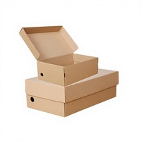 Boîte à chaussures pliable rectangulaire en carton kraft et ondulé pour baskets homme et femme, impression UV, vente en gros