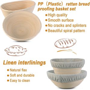 Free Sample Baking Tools Handmade Rattan <b>Bread</b> Baneton Proofing <b>Basket</b> Set - Product Image 3