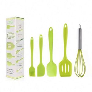 Silicone Kitchenware Cooking Utensils Set Non-stick Cookware Spatula Shovel Handle <b>Kitchen</b> Tool Set - Product Image 3