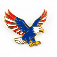 Épingles d'aigle chauve en émail souple 3D personnalisées avec logo, fabriquées en usine, pour événements promotionnels, sans quantité minimale de commande