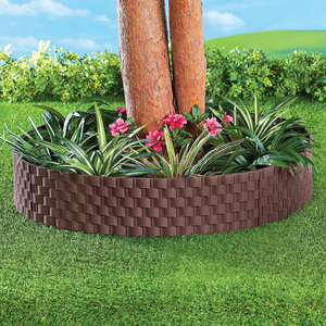 HUGELEAF Flexible Plastic Garden Lawn Edging Border with Outdoor Faux Rattan Effect Fence - Product Image 5