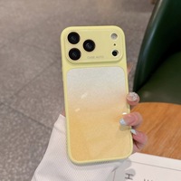 Coque de téléphone tendance avec protection d'objectif photo à fenêtre large, effet dégradé et paillettes brillantes pour iPhone 17 16 15 14 13 12 Pro Max