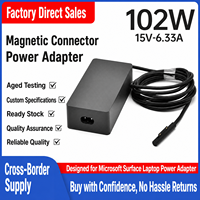 Chargeur pour ordinateur portable 102W compatible avec Microsoft Surface Pro 3 Pro 4 15V 6.33A Adaptateur secteur (connecteur magnétique)